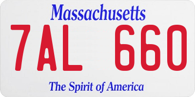 MA license plate 7AL660