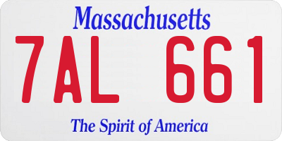 MA license plate 7AL661