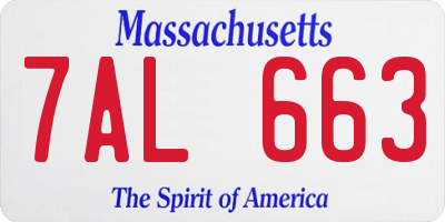MA license plate 7AL663