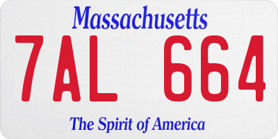 MA license plate 7AL664
