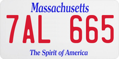 MA license plate 7AL665