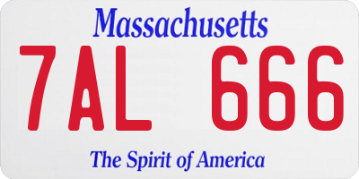 MA license plate 7AL666