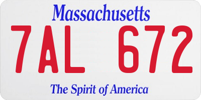 MA license plate 7AL672