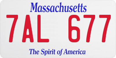 MA license plate 7AL677