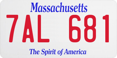 MA license plate 7AL681