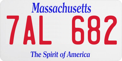 MA license plate 7AL682