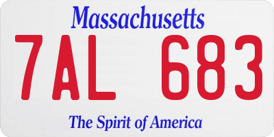 MA license plate 7AL683