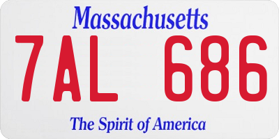 MA license plate 7AL686