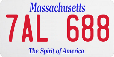 MA license plate 7AL688