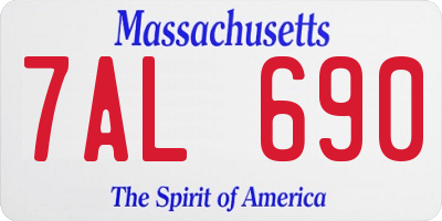 MA license plate 7AL690