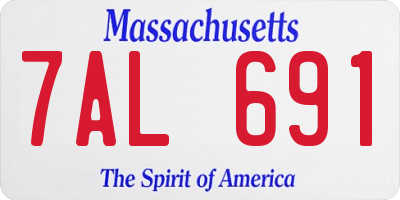 MA license plate 7AL691