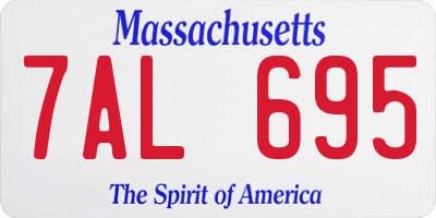 MA license plate 7AL695