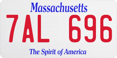 MA license plate 7AL696