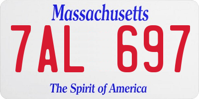 MA license plate 7AL697