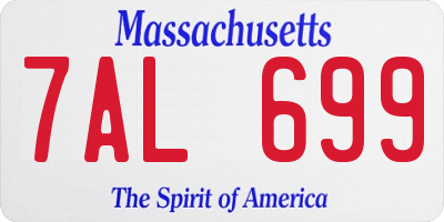 MA license plate 7AL699