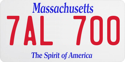MA license plate 7AL700