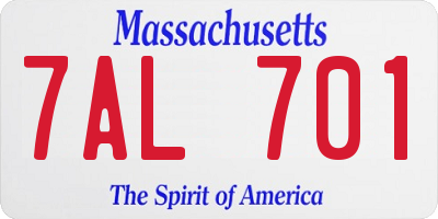 MA license plate 7AL701
