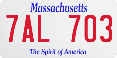 MA license plate 7AL703