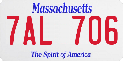 MA license plate 7AL706