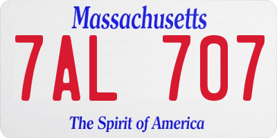 MA license plate 7AL707
