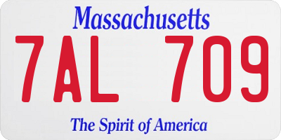 MA license plate 7AL709