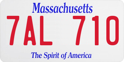 MA license plate 7AL710