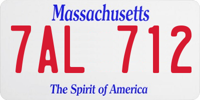 MA license plate 7AL712