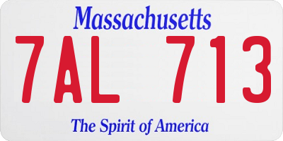 MA license plate 7AL713