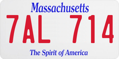 MA license plate 7AL714