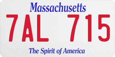MA license plate 7AL715