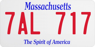 MA license plate 7AL717
