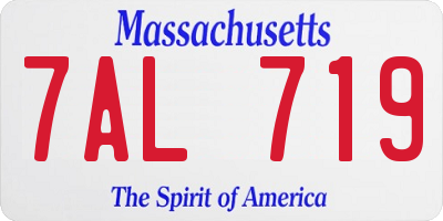MA license plate 7AL719