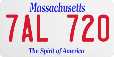 MA license plate 7AL720