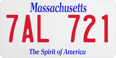 MA license plate 7AL721