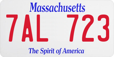 MA license plate 7AL723