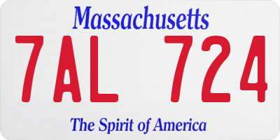 MA license plate 7AL724