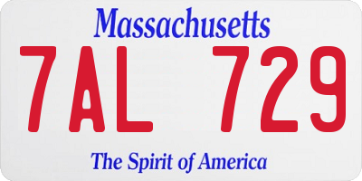 MA license plate 7AL729