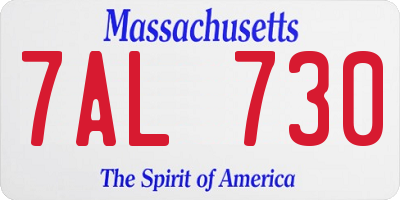 MA license plate 7AL730
