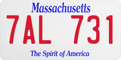 MA license plate 7AL731