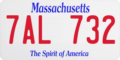 MA license plate 7AL732