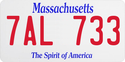 MA license plate 7AL733