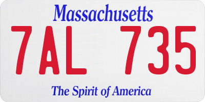 MA license plate 7AL735