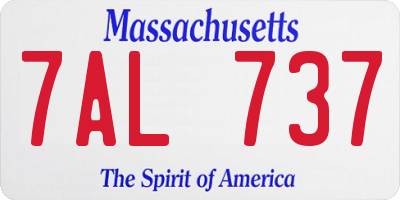 MA license plate 7AL737