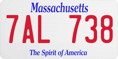 MA license plate 7AL738