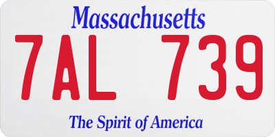 MA license plate 7AL739