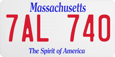 MA license plate 7AL740