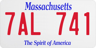 MA license plate 7AL741