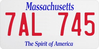 MA license plate 7AL745