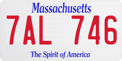 MA license plate 7AL746