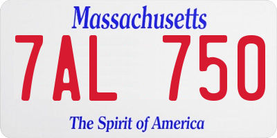 MA license plate 7AL750